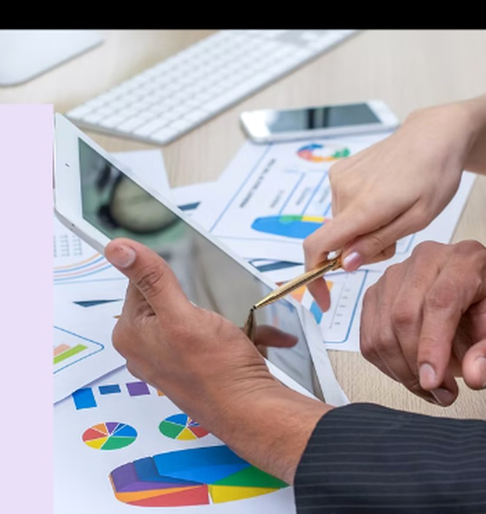 Business leaders reviewing portfolio performance